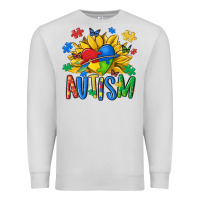 Dove Grey austism sunflower Premium Sweatshirt - MaliasSmallBusiness