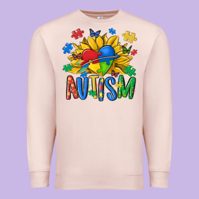 Austism Sunflower Premium Sweatshirt Designed By Maliassmallbusiness
