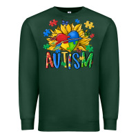 Sports Green austism sunflower Premium Sweatshirt - MaliasSmallBusiness