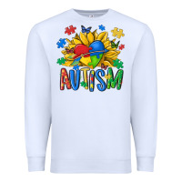 White austism sunflower Premium Sweatshirt - MaliasSmallBusiness