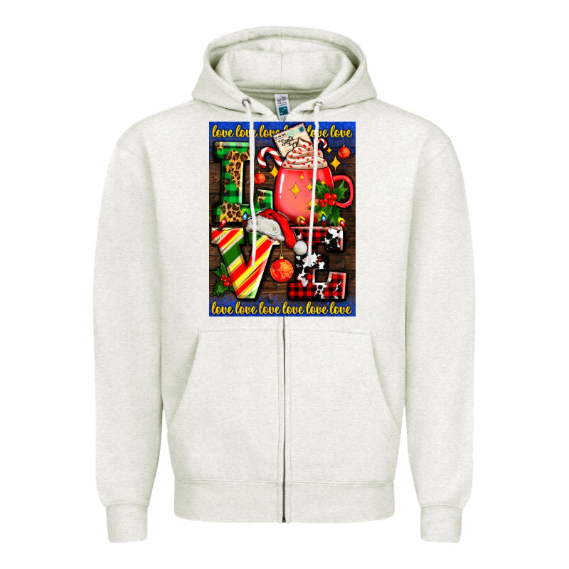 Love Coffee Cup Christmas Zipper Hoodie by AdoDesignShop | Teevron
