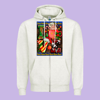 Love Coffee Cup Christmas Zipper Hoodie Designed By Adodesignshop