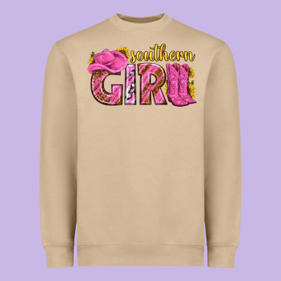 Southern Girl Western Heavyweight Sweatshirt Designed By Texasbilliewilder