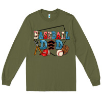 Army Green baseball dad Long Sleeve Tee - AdoDesignShop