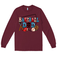 Burgundy baseball dad Long Sleeve Tee - AdoDesignShop