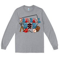 Heather Grey baseball dad Long Sleeve Tee - AdoDesignShop