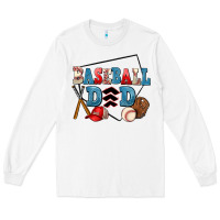 White baseball dad Long Sleeve Tee - AdoDesignShop