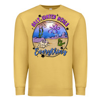 Antique Gold salt water heals everything Premium Sweatshirt - MaliasSmallBusiness