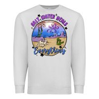 Dove Grey salt water heals everything Premium Sweatshirt - MaliasSmallBusiness