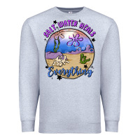 Heather Grey salt water heals everything Premium Sweatshirt - MaliasSmallBusiness