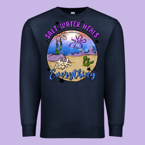 Salt Water Heals Everything Premium Sweatshirt Designed By Maliassmallbusiness