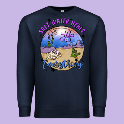 Salt Water Heals Everything Premium Sweatshirt Designed By Maliassmallbusiness