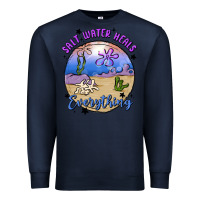 Navy salt water heals everything Premium Sweatshirt - MaliasSmallBusiness