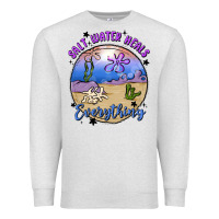 Oatmeal Heather salt water heals everything Premium Sweatshirt - MaliasSmallBusiness
