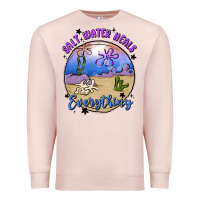 Pale Pink salt water heals everything Premium Sweatshirt - MaliasSmallBusiness