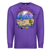 Purple salt water heals everything Premium Sweatshirt - MaliasSmallBusiness