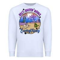 White salt water heals everything Premium Sweatshirt - MaliasSmallBusiness