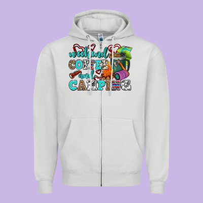 Weekend Coffee And Camping Zipper Hoodie Designed By Adodesignshop