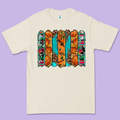 Basketball Serape Cowhide Turquoise Leopard Glitter  Brushstrokes Premium Tee Designed By Artiststas