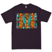 Plum basketball serape cowhide turquoise leopard glitter  brushstrokes Premium Tee - Artiststas
