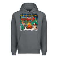 Rock Merry Christmas with camper van Premium Hoodie - NancyCooperArtShop