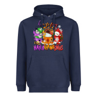 Navy Happy Hallothanksmas coffee cups Heavyweight Hoodie - NancyCooperArtShop