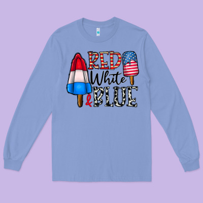 Red White Blue Long Sleeve Tee Designed By Cowhidedigitalart
