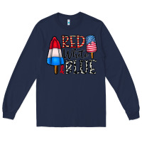 Navy red white blue Long Sleeve Tee - CowhideDigitalArt