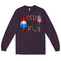 Plum red white blue Long Sleeve Tee - CowhideDigitalArt