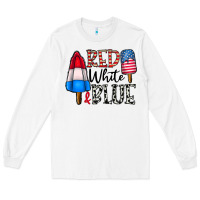 White red white blue Long Sleeve Tee - CowhideDigitalArt