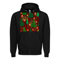Black christmas trees seamless pattern Zipper Hoodie - BundleAndBundleShop