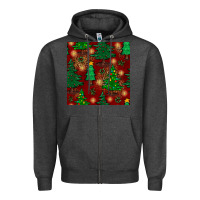 Charcoal Heather christmas trees seamless pattern Zipper Hoodie - BundleAndBundleShop