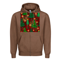 Chestnut christmas trees seamless pattern Zipper Hoodie - BundleAndBundleShop