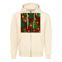 Sandshell christmas trees seamless pattern Zipper Hoodie - BundleAndBundleShop