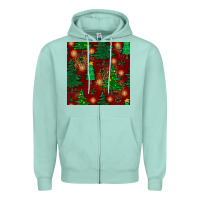 Seafoam christmas trees seamless pattern Zipper Hoodie - BundleAndBundleShop