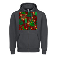 Smoke christmas trees seamless pattern Zipper Hoodie - BundleAndBundleShop