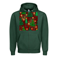 Sports Green christmas trees seamless pattern Zipper Hoodie - BundleAndBundleShop
