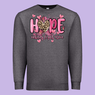 Hope Nobody Fights Alone Premium Sweatshirt Designed By Maliassmallbusiness