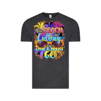 Vintage Black the beach is calling and i must go Vintage Tee - BarkalooDesign