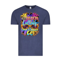 Vintage Denim the beach is calling and i must go Vintage Tee - BarkalooDesign