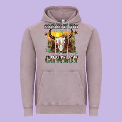 Simmer Down Cowboy Vintage Hoodie Designed By Texasbilliewilder