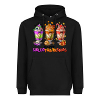 Black Happy Hallothanksmas coffee cups Heavyweight Hoodie - NancyCooperArtShop