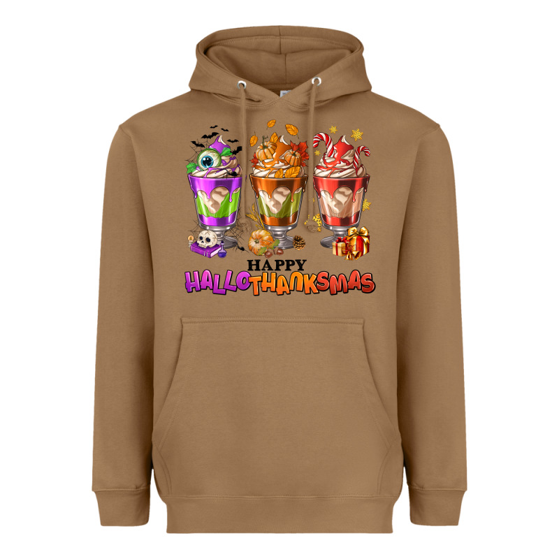 Happy Hallothanksmas Coffee Cups Heavyweight Hoodie by NancyCooperArtShop | Teevron
