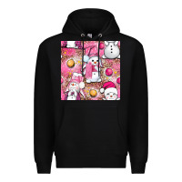 Black Pink Christmas cute snowman Premium Hoodie - NancyCooperArtShop