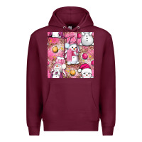 Burgundy Pink Christmas cute snowman Premium Hoodie - NancyCooperArtShop
