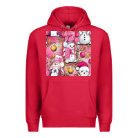 Cardinal Pink Christmas cute snowman Premium Hoodie - NancyCooperArtShop