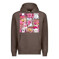 Coffee Pink Christmas cute snowman Premium Hoodie - NancyCooperArtShop