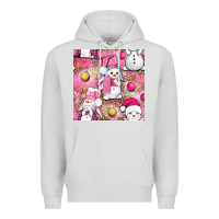Dove Grey Pink Christmas cute snowman Premium Hoodie - NancyCooperArtShop