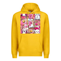 Lemon Pink Christmas cute snowman Premium Hoodie - NancyCooperArtShop