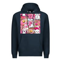 Navy Pink Christmas cute snowman Premium Hoodie - NancyCooperArtShop